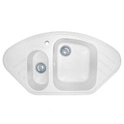 Granfest Мойка кухонная GRANFEST Corner GF-C960E Белый угловая – фотография-1